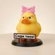 Angry duck with a bow for car dashboard